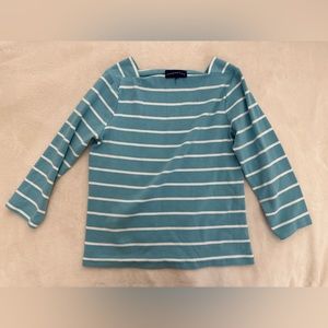 Charter Club Blue and White Striped Long Sleeve